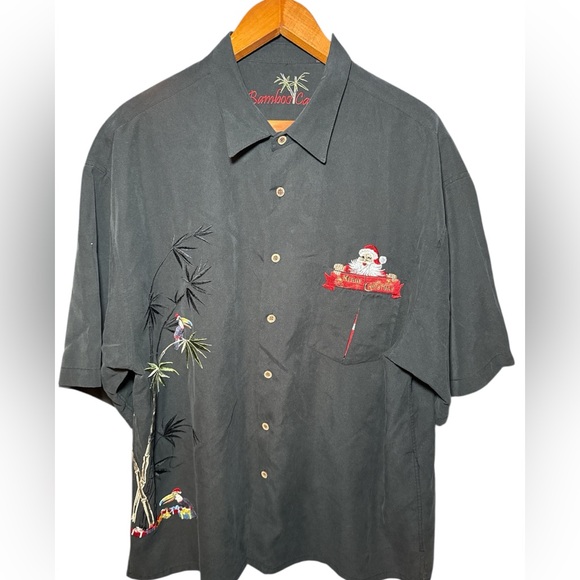 Bamboo Cay Men's Merry Christmas Santa  Button Up Shirt Size XXL Short Sleeve - Picture 1 of 12